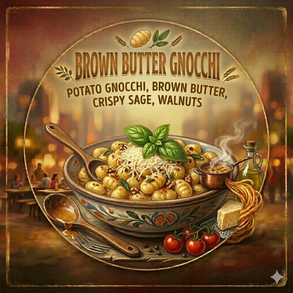 Brown Butter Gnocchi at Pasta Nation