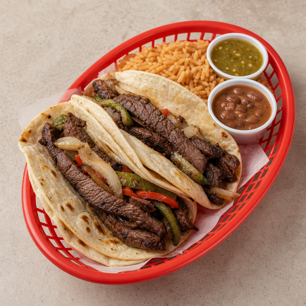 Beef Fajita Plate from Bobcat Quickie