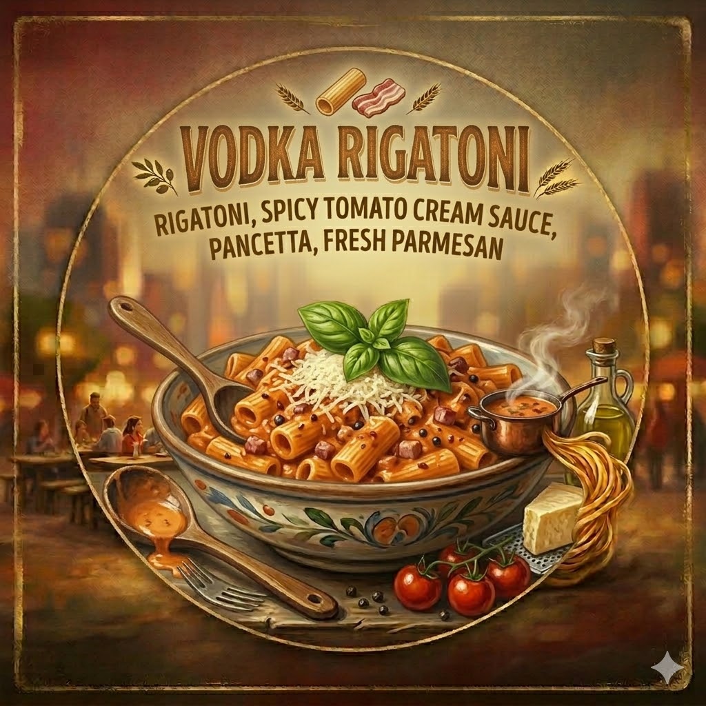 Vodka Rigatoni at Pasta Nation