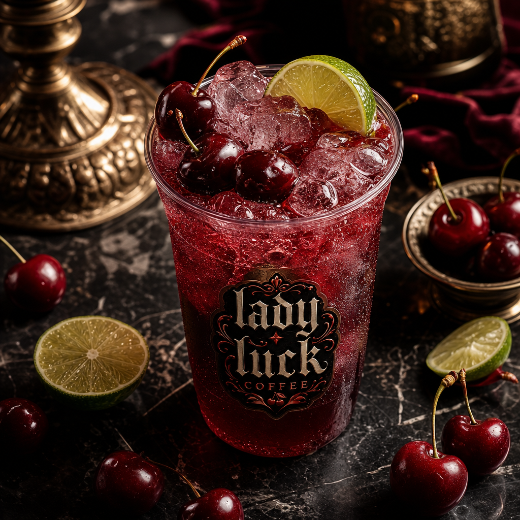 Black Cherry Lime Refresher from Lady Luck Coffee
