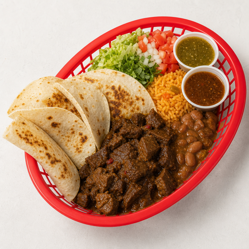 Carne Guisada Plate from Bobcat Quickie