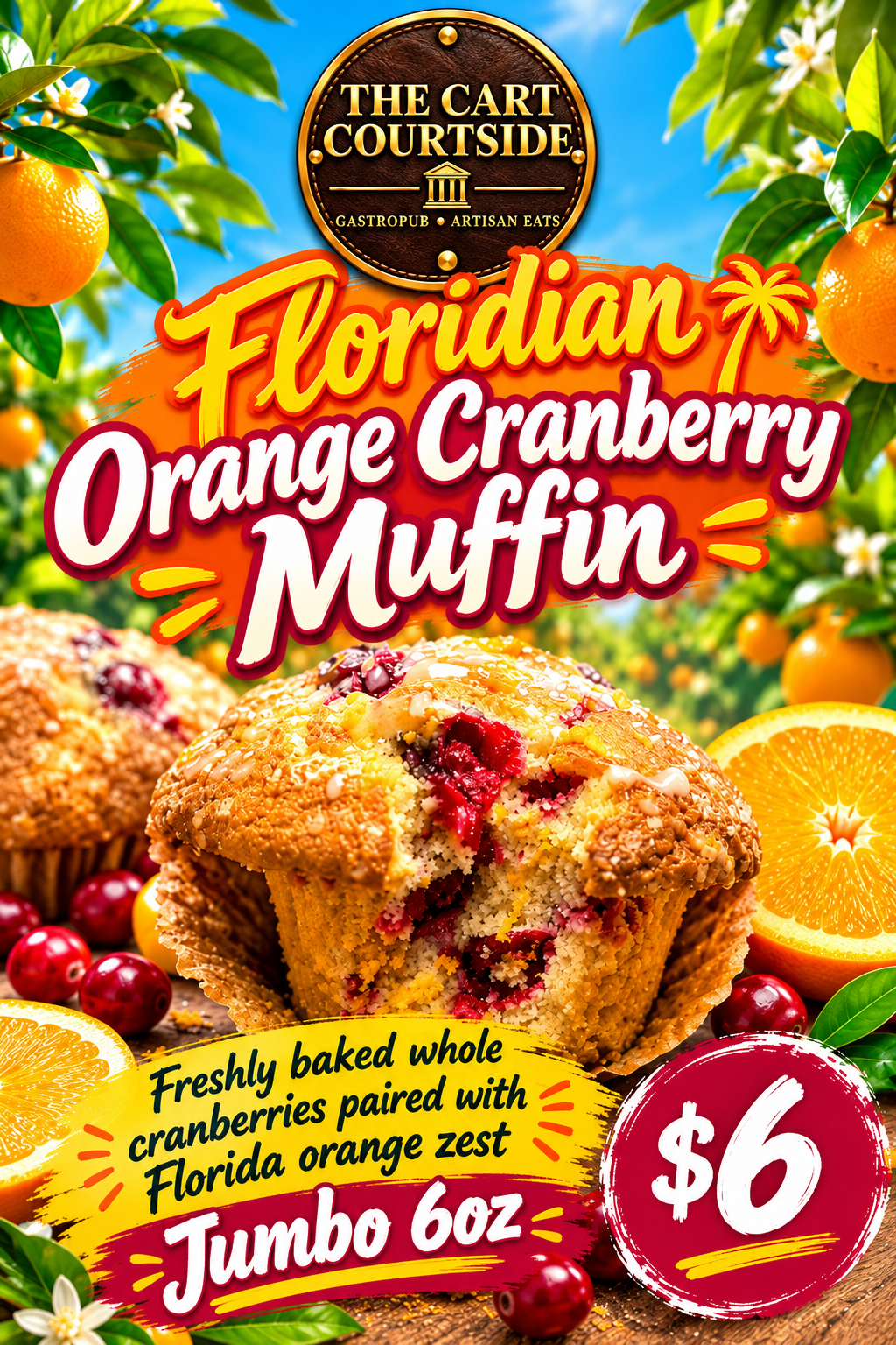 Floridian Orange Cranberry Muffin 🍊 from The Cart Courtside