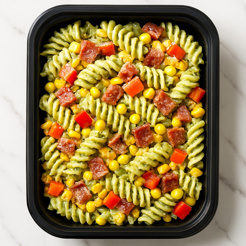 Corn Bacon Pesto Pasta Salad at Goodness Gracious Catering