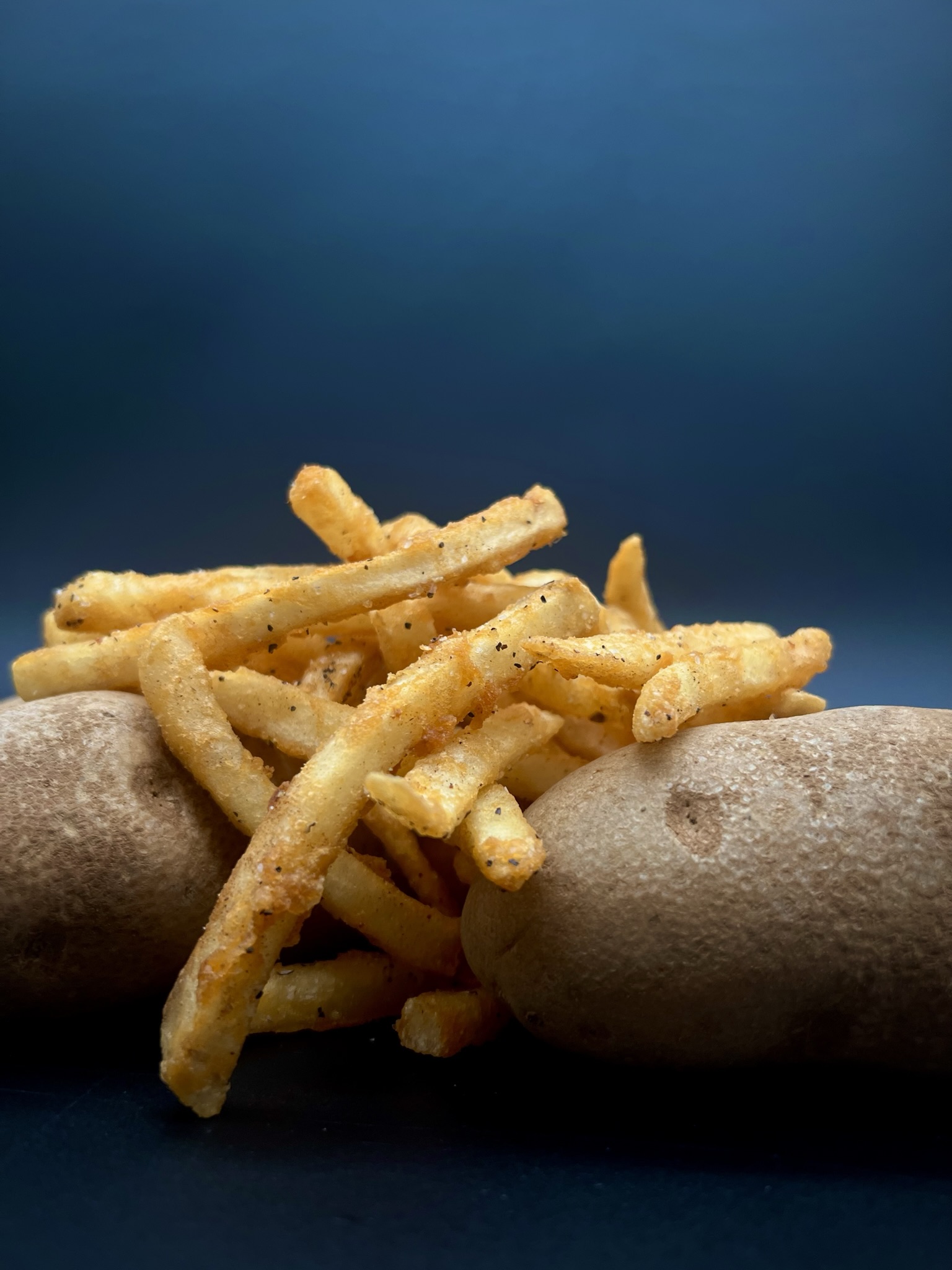 A bowl of seasoned golden french fries